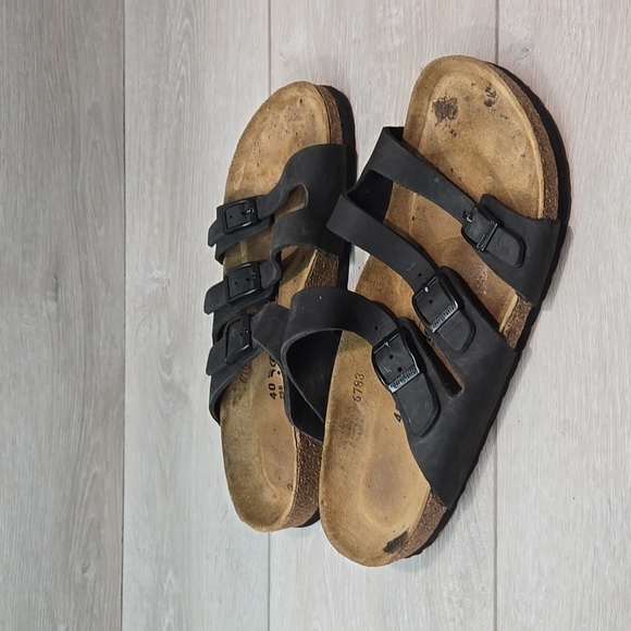 Aerothotic Women Florida Leather sandal slide flats shoes sz 40/9 - Picture 2 of 13